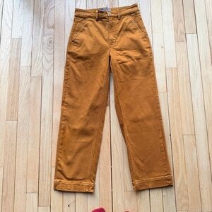 Everlane cropped mustard brown jeans